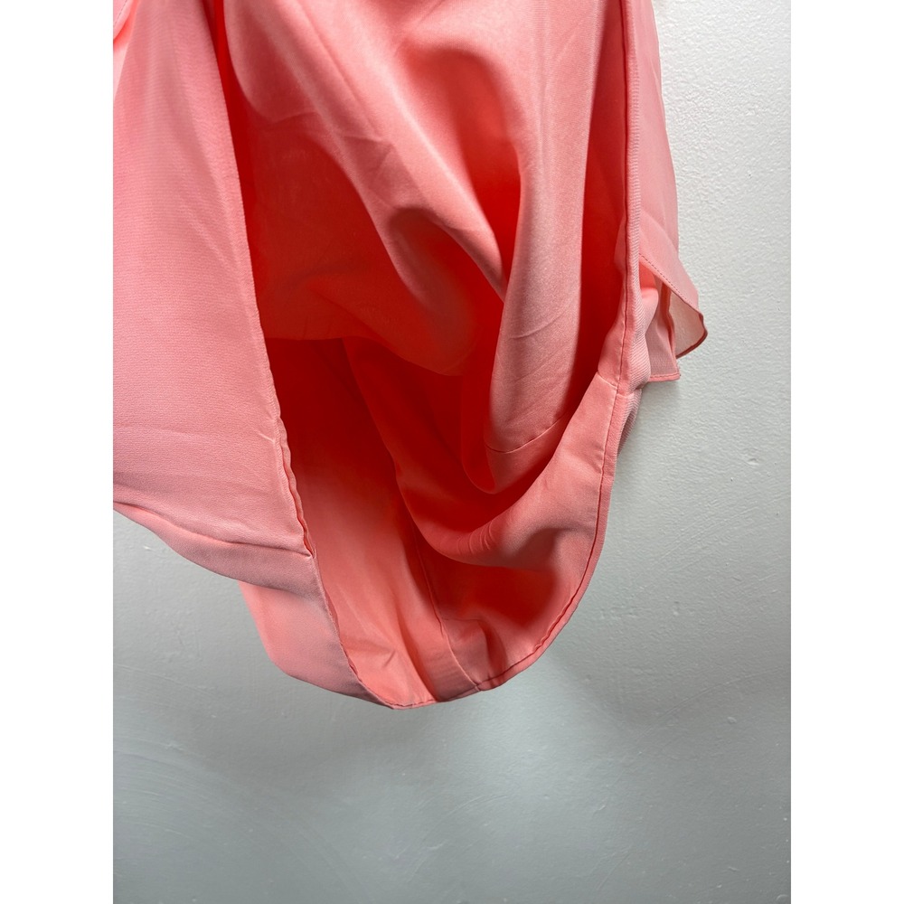 Lanting‎ Beaded Sleeve Chiffon Overlay Sheath Dress Medium Peach Mother of Bride - Picture 10 of 13